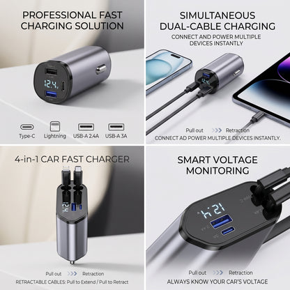 CableZero 120W Retractable Car Charger