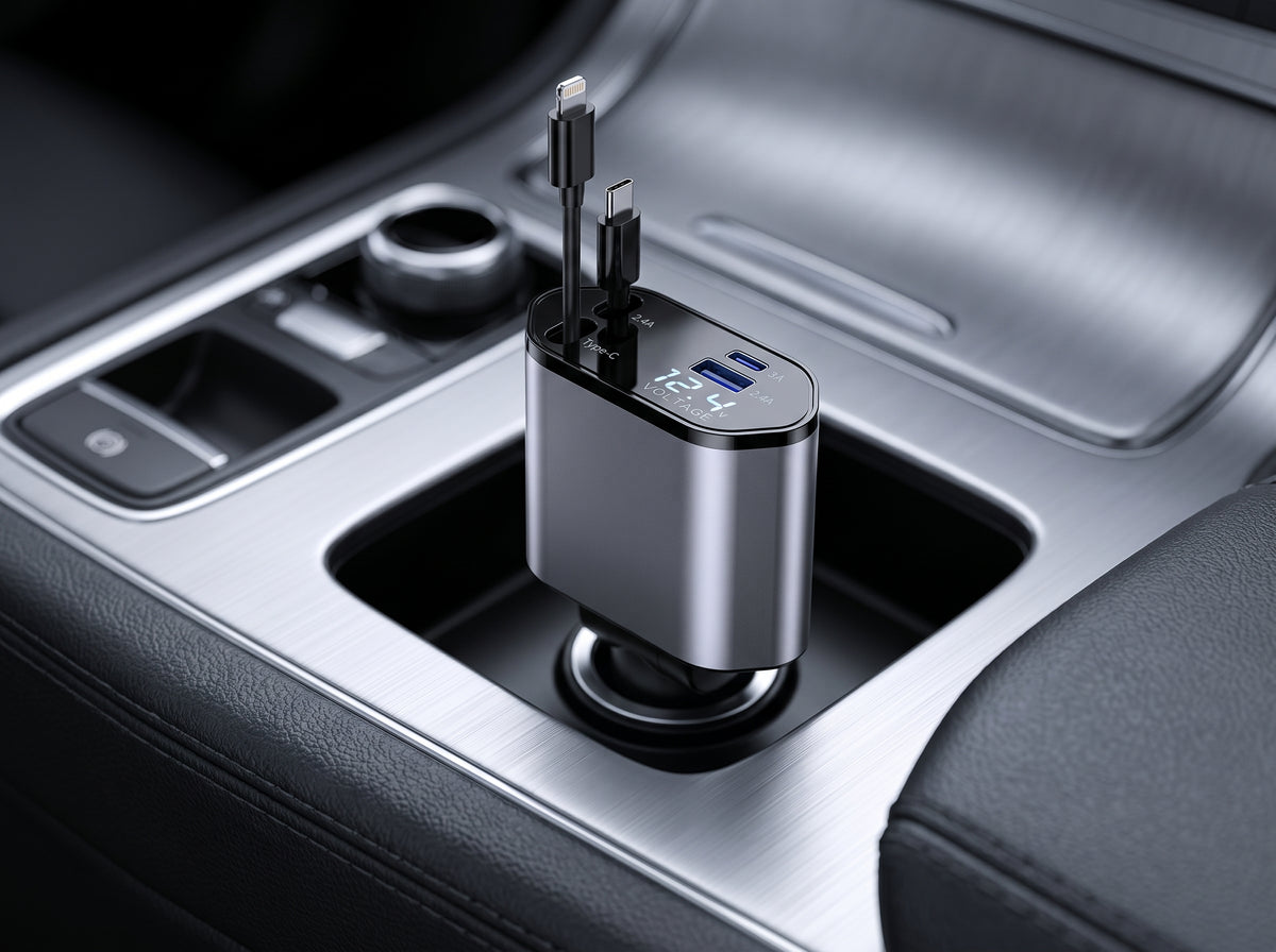 CableZero 120W Retractable Car Charger