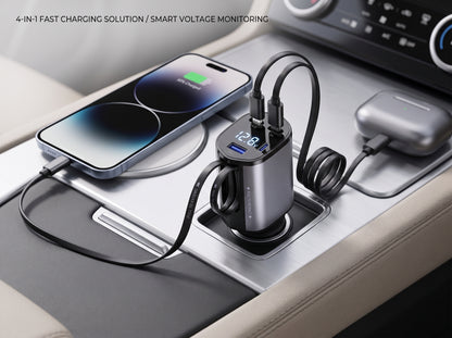 CableZero 120W Retractable Car Charger